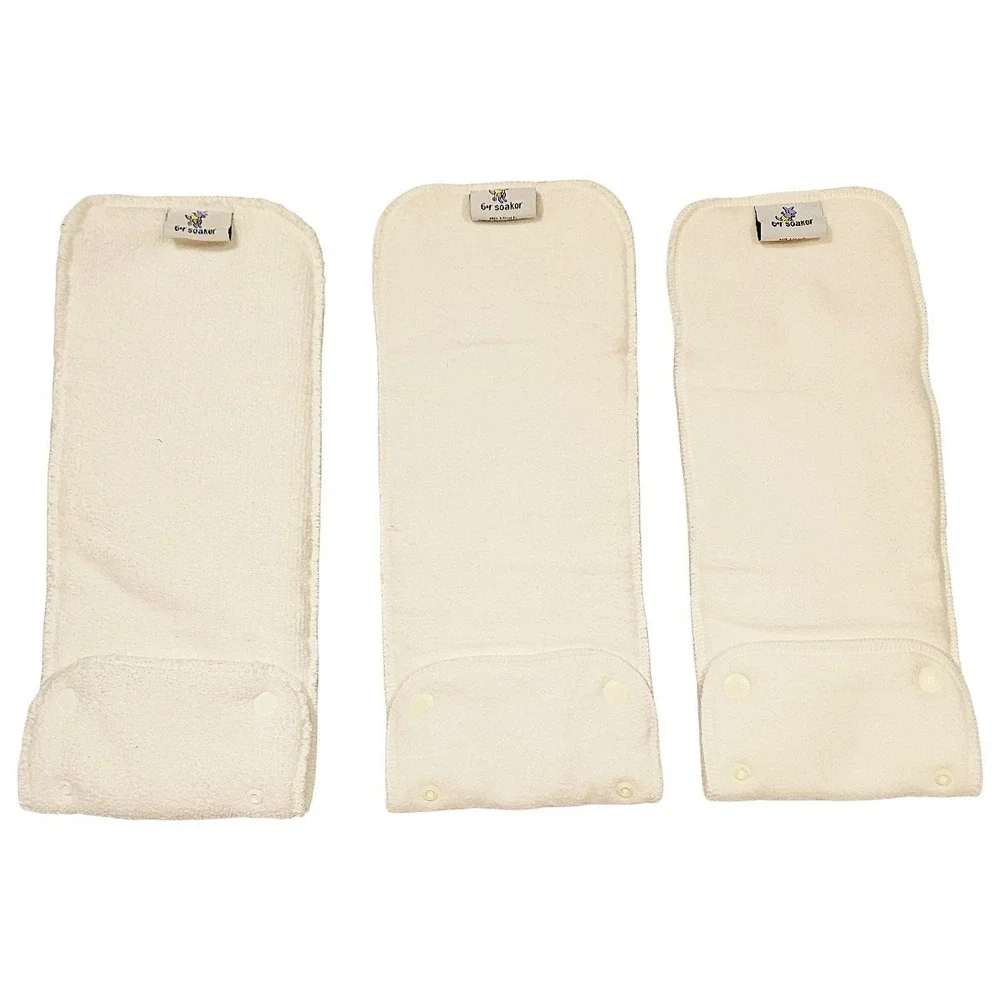 Rumparooz 6r Soaker Diaper Inserts OS Baby Kid Cream Snap Reusable Cloth 3pk NEW